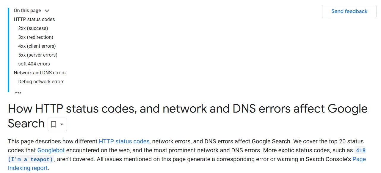 How HTTP Status Codes, Network and DNS Errors Affect Google Search