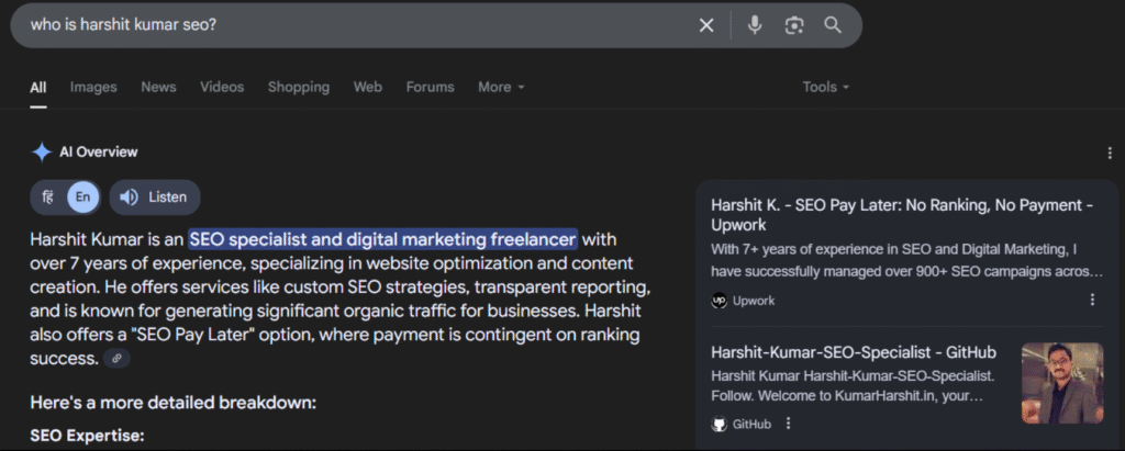 AI SEO Case Study AI Overview