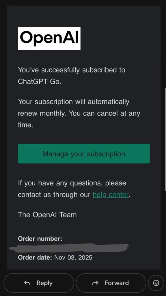 ChatGPT Go Plan Free for 12 Months in India