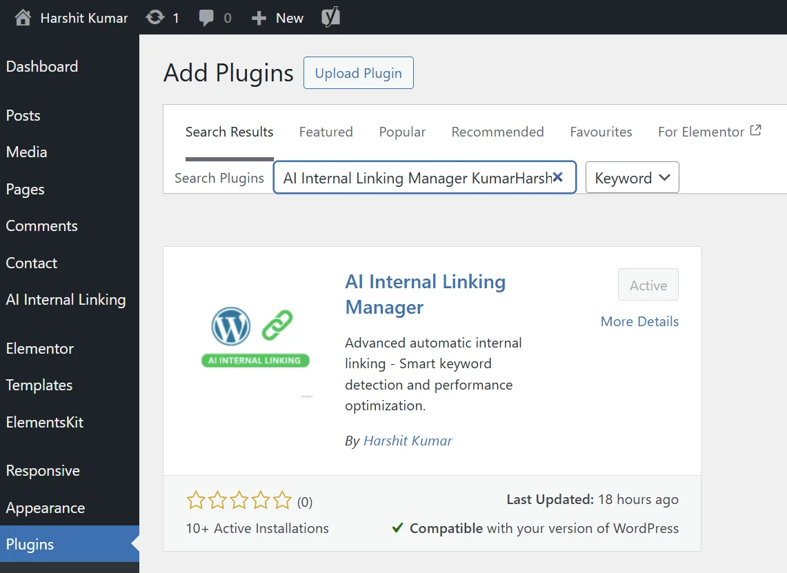 AI Internal Linking Manager Tool in WordPress Directory