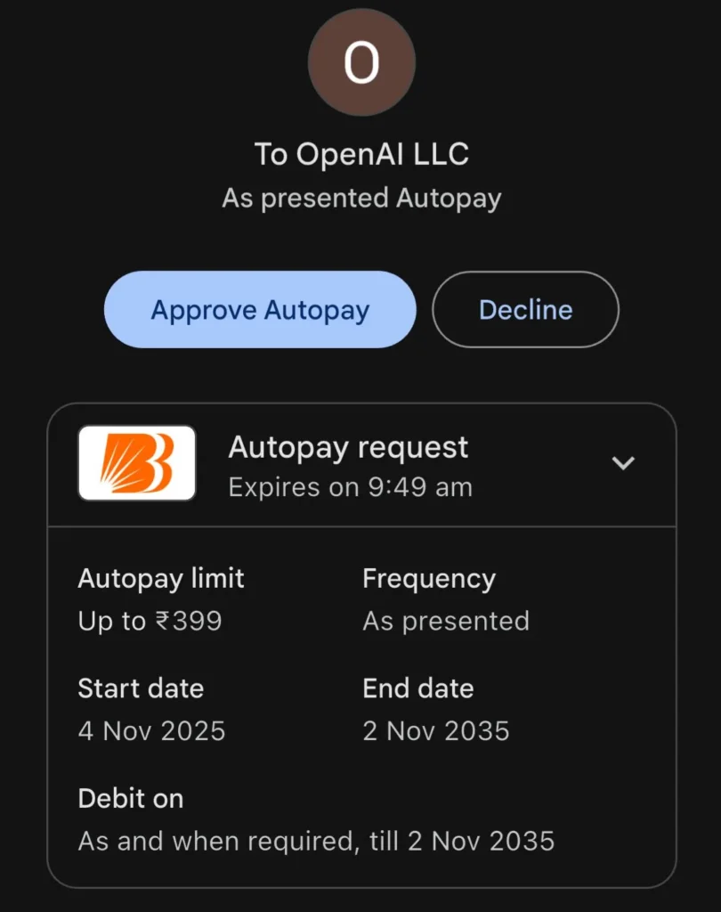 chatgotgo autopay approval request