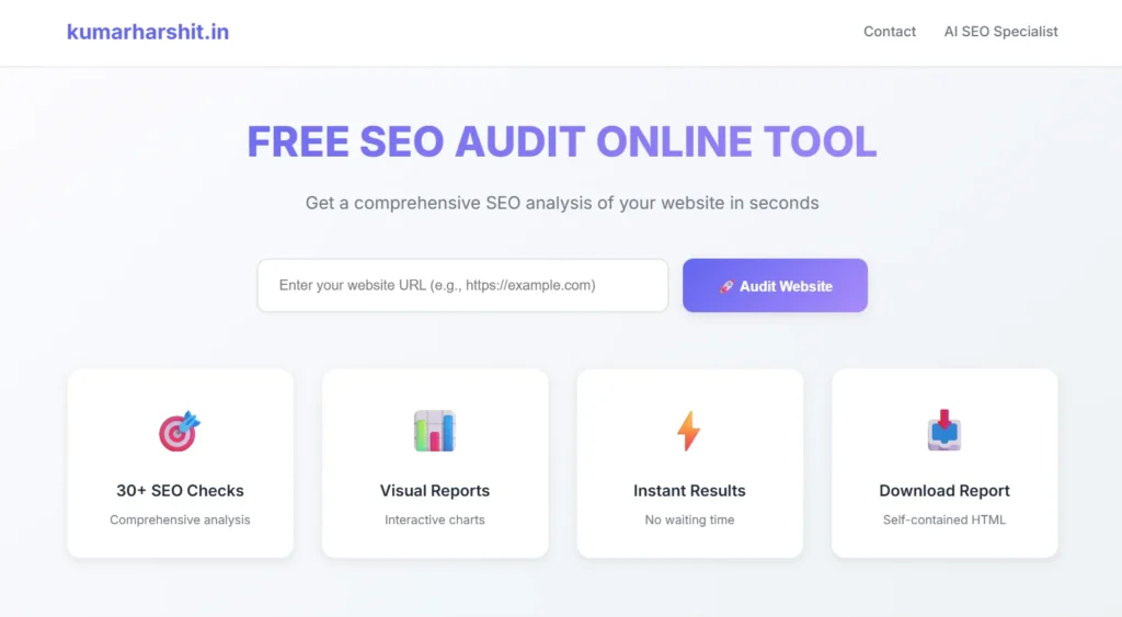 FREE SEO AUDIT ONLINE TOOL
